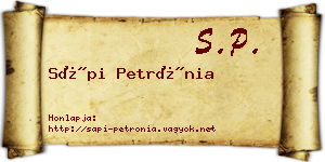 Sápi Petrónia névjegykártya